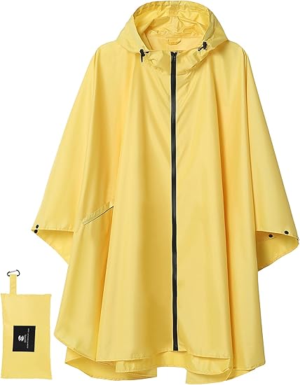 SaphiRose Unisex Rain Poncho Raincoat Hooded for Adults Women with Pockets